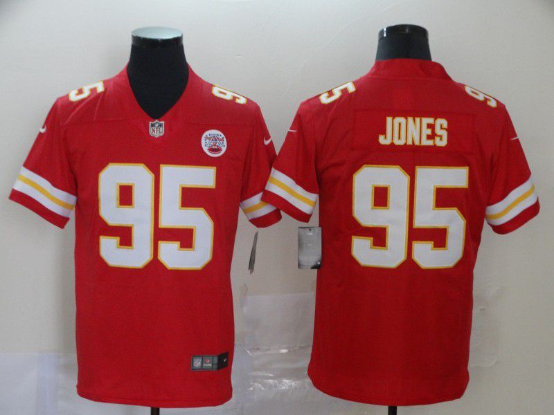 Men Kansas City Chiefs #95 Jones Red Nike Vapor Untouchable Limited NFL Jersey->kansas city chiefs->NFL Jersey